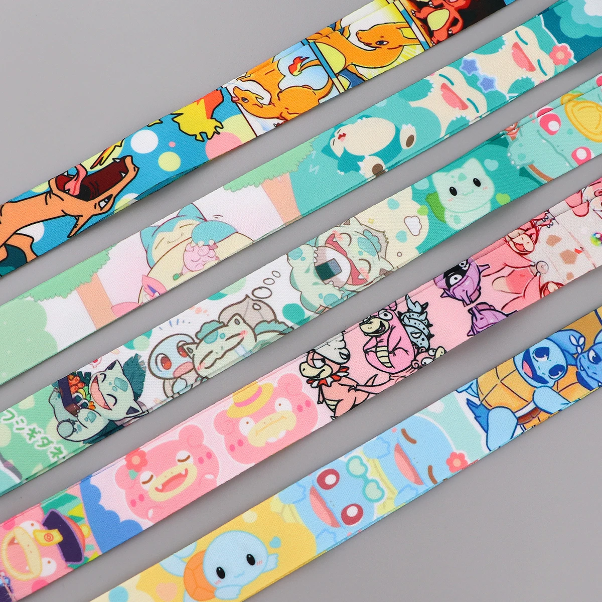 Cartoon Keychain Squirtle Neck Strap Bulbasaur Phone Chain Lanyard Keyrings For ID Card Badge Holder Anime Key Strap Accessories