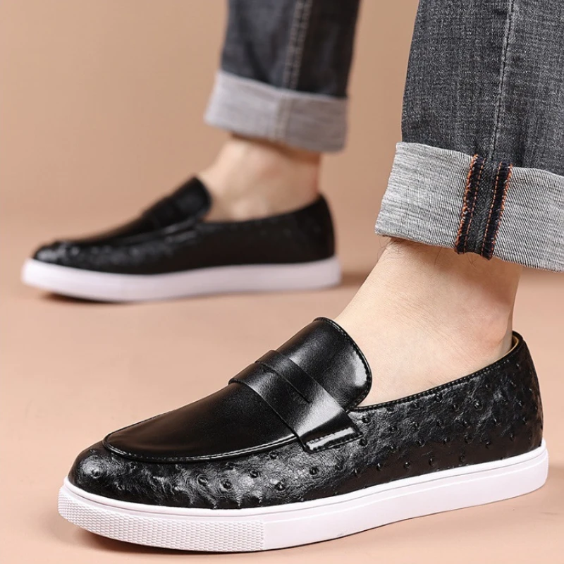 حذاء كاجوال بني مكتب فستان أحذية خفيفة بدون كعب للرجل فاخر رجل أعمال غير رسمي بيني متعطل masculinos chaussures أوم دي لوكس #5