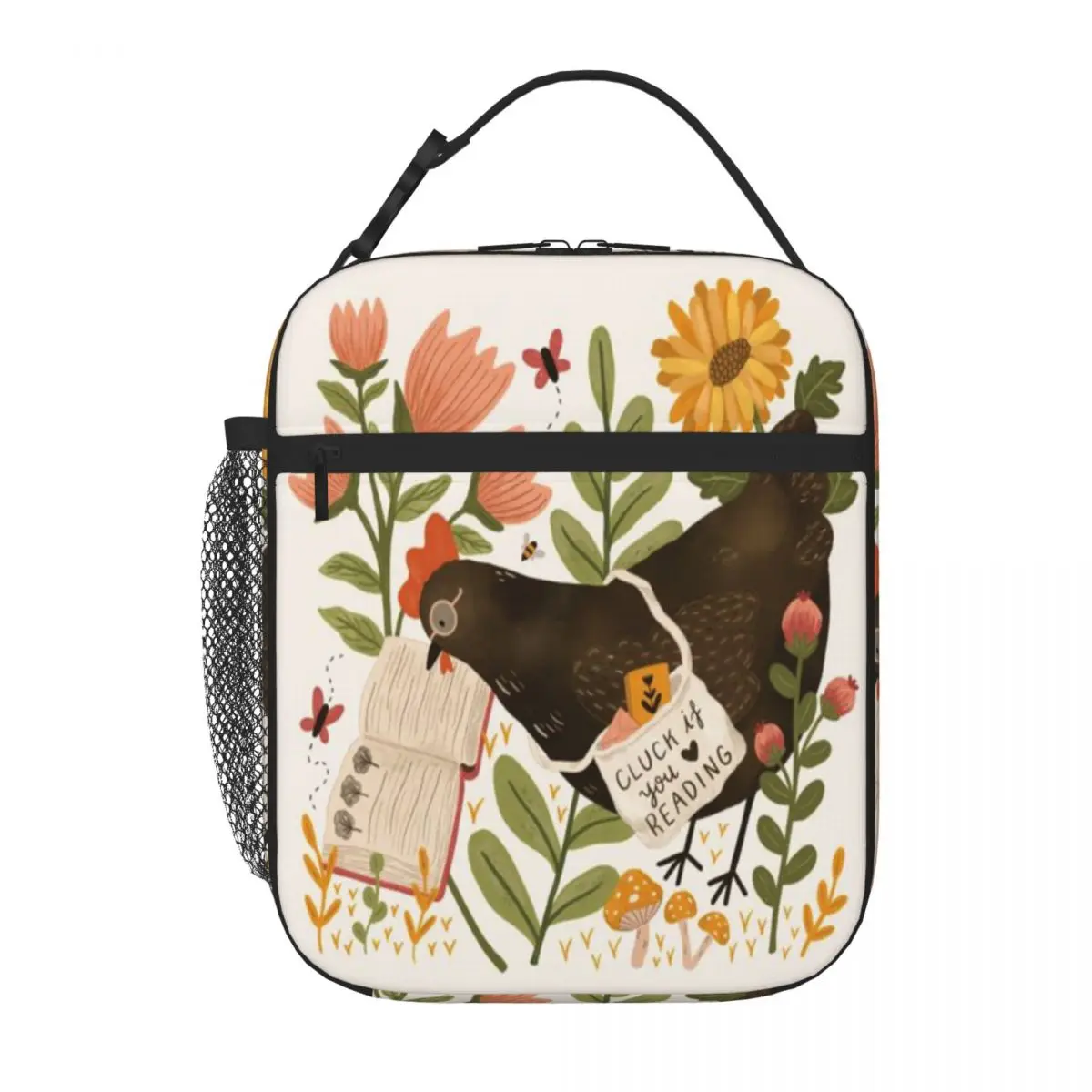 Bestselling Chicken Reading A Book Animal Print Carry Lunch Bag Office Lunch Meal Bag