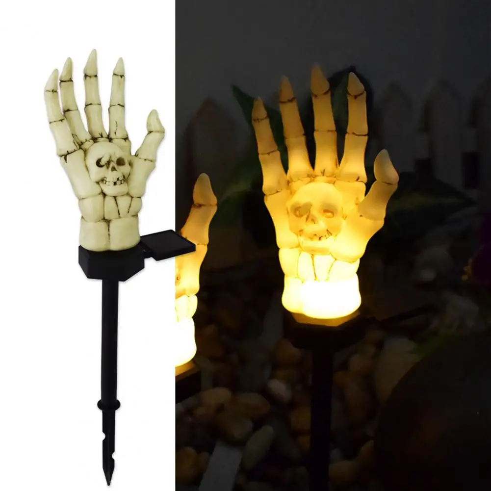 Outdoor Decorative Light Halloween Skull Hand Solar Pathway Lights Easy Installation Auto Charging Energy Saving Led for Spooky