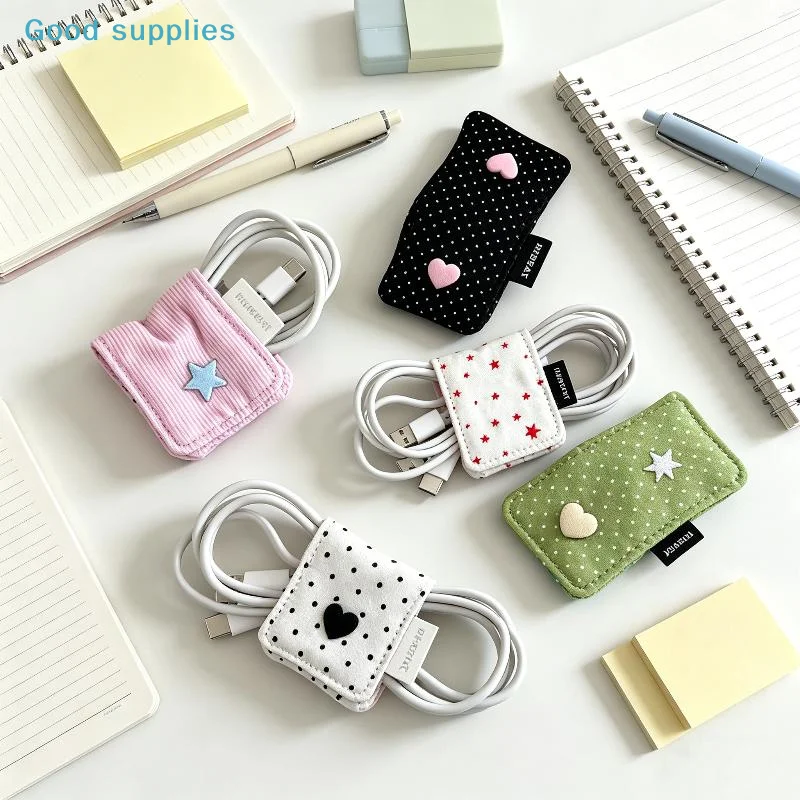 nimbleHandmade Fabric Organizer Earphone Decoration Accessories Data Cable Storage Bag Multipocket Travel Office Useobject