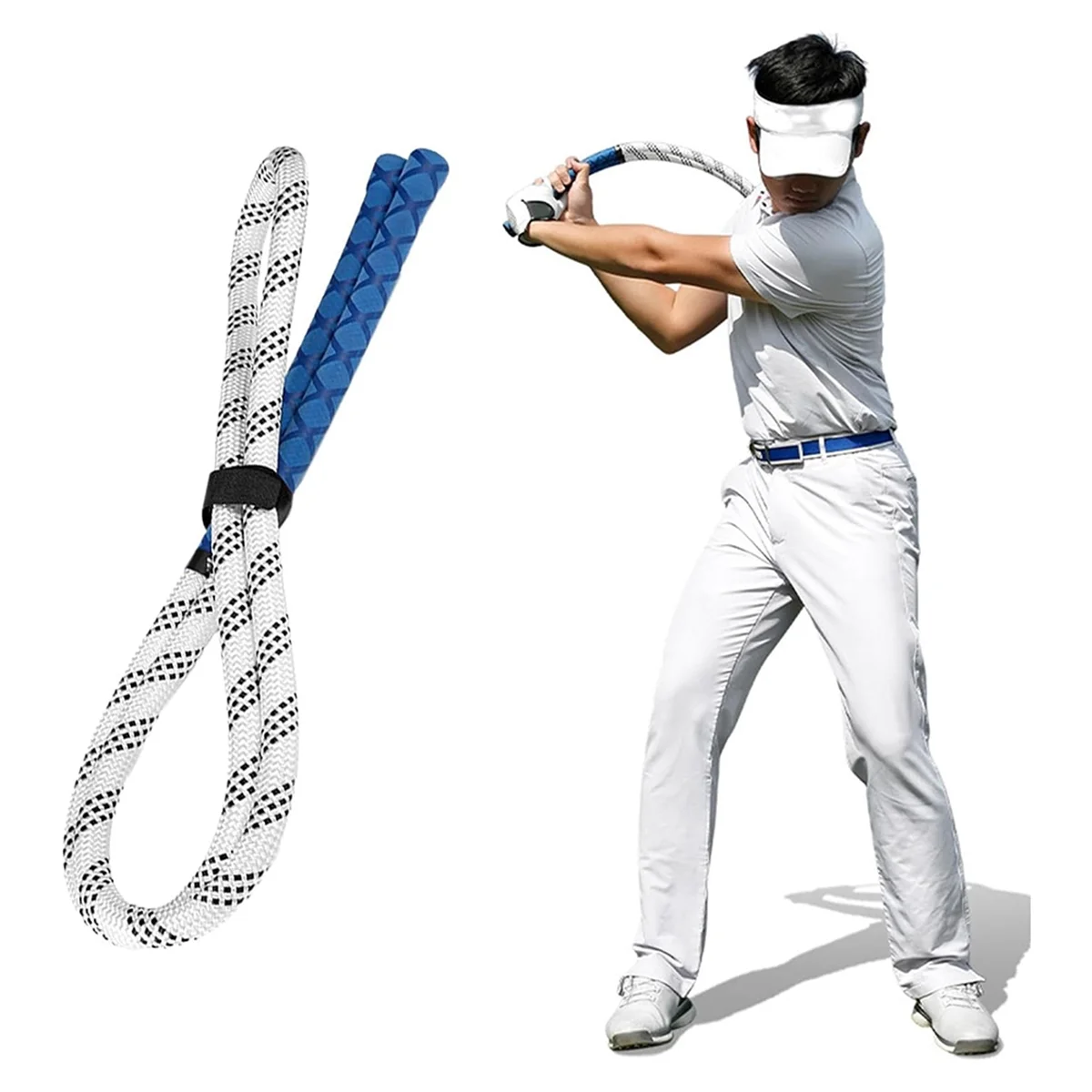 

Portable Blue Golf Power Rope Swing Fitness Rope Improves Swing Rhythm