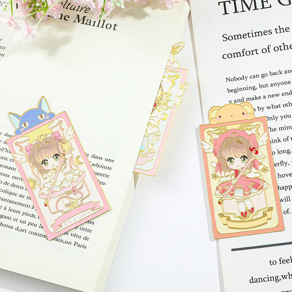 Anime Card Captor Sakura Metal Pendant Bookmark for Girls, School Stationery, Study Supplies, Birthday Party, Christmas Gift