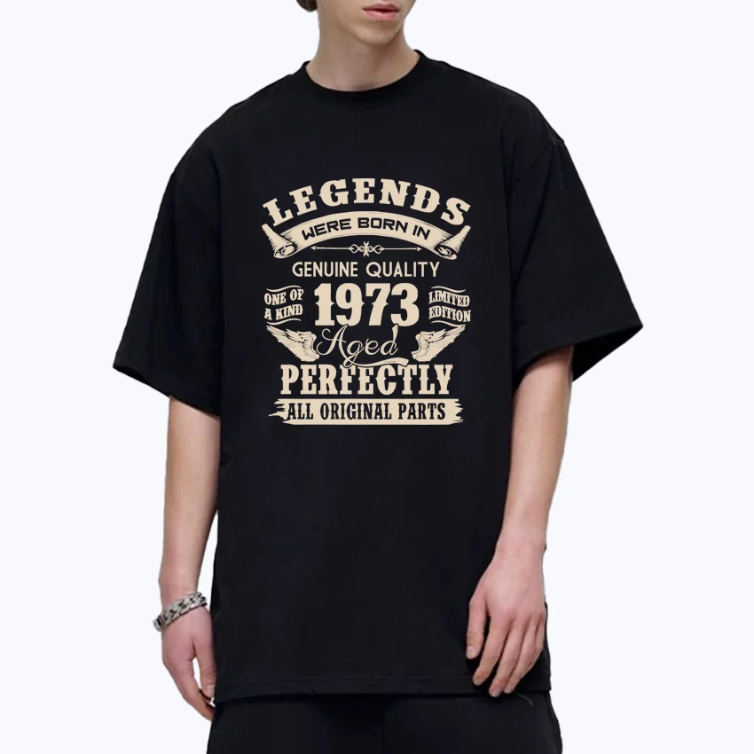 

Harajuku Fashion SINCE 1973 Graphics print short sleeve T-shirts Unisex Funny Oversized T shirt Summer Men Women 100% Cotton Top