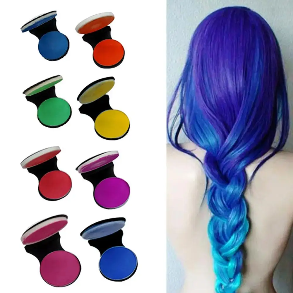 8pcs DIY Women Pastels Salon Portable Beauty Dye Colorful Hair Styling Paint Colors Hair Color Chalk Powder Temporary Hair Spray