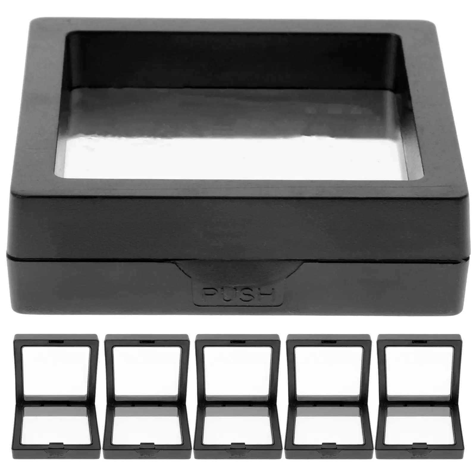 

Набор из 6 многофункциональных коробок для демонстрации ювелирных изделий: прозрачные пластиковые футляры с ПЭ-пленкой для колец, браслетов и подарочной упаковки, стильные и высококачественные держатели