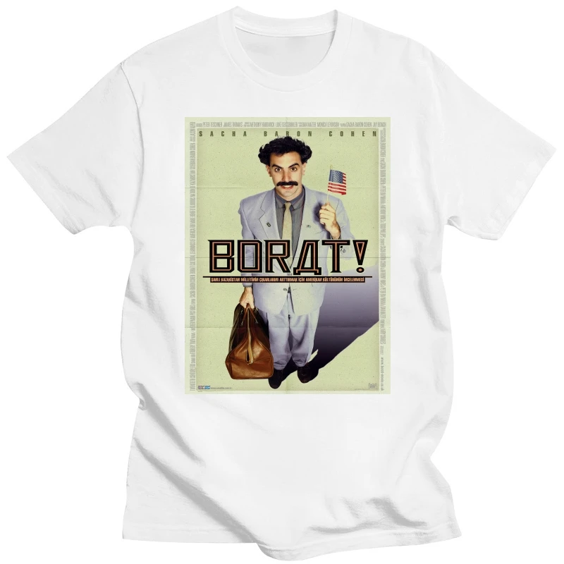 Borat movie poster V1 Men T Shirt all sizes S5XL Sacha Baron Cohen Borat Sagdijew Kazakhstan comedy film