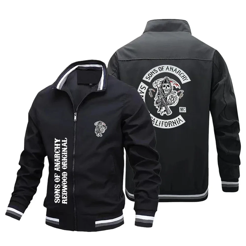 American TV series' Anaki's Son 'print pattern American street fashion men's bicycle Y2K night outdoor jacket s-5XL