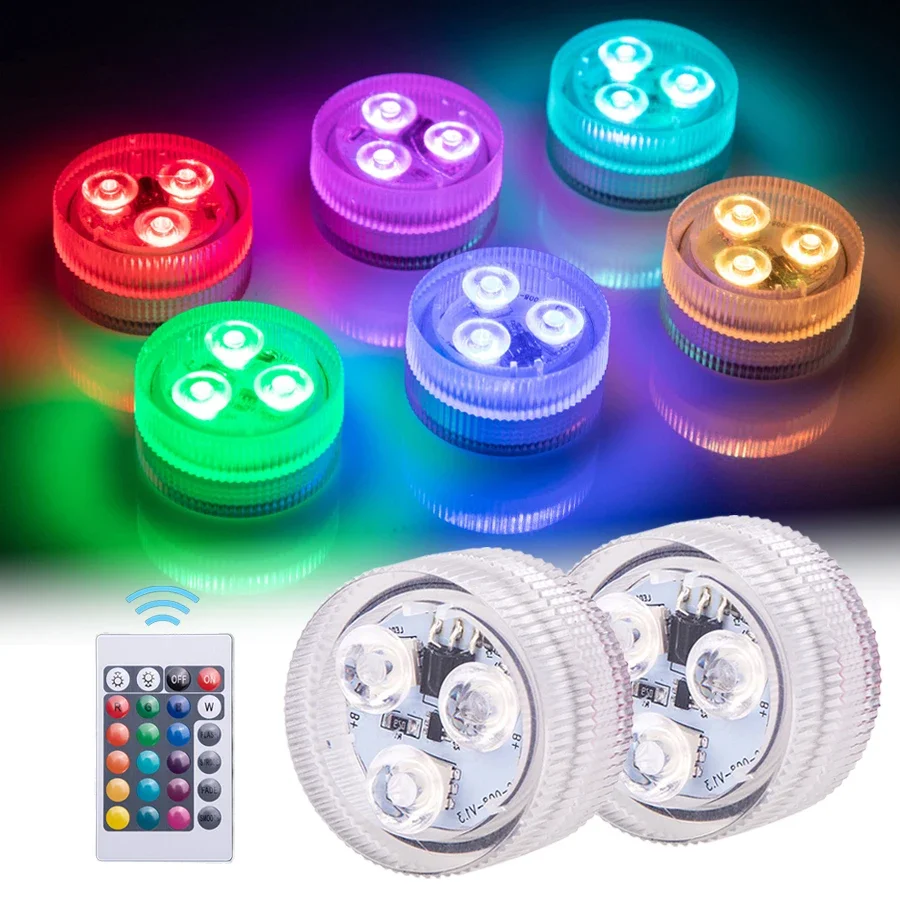 RGB LED Atmosphere Light 16 Colors Remote Control Cup Bottles Lamp Luminous Props for Swimming Pool Fish Tank Vase Party Decor