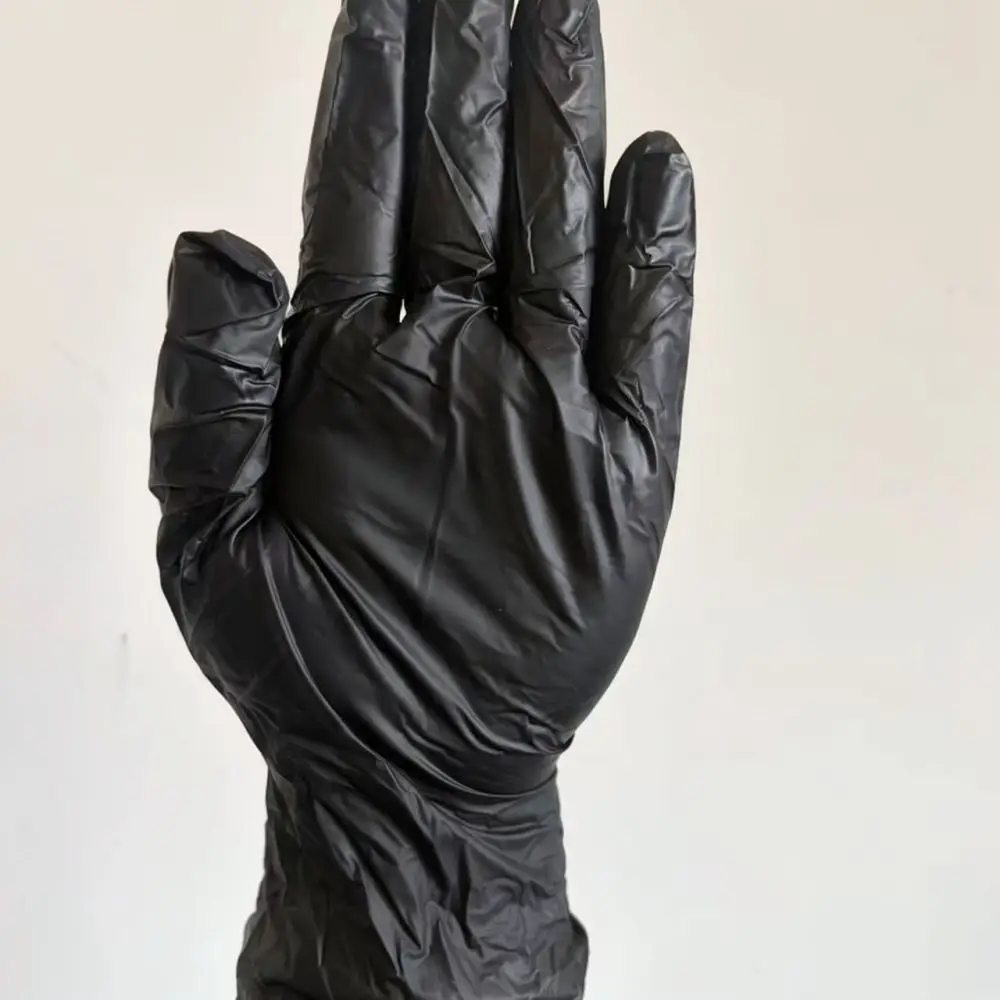 Disposable Nitrile PVC Blended Gloves Black Powder Free Safety Hand Protection For Beauty Salon Tattoo Lab Use