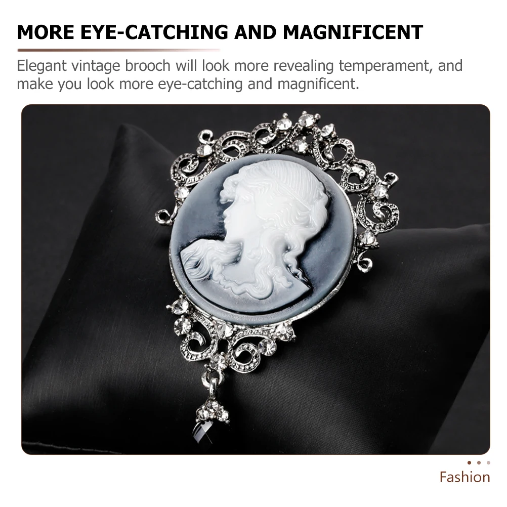 

Vintage Brooch Charming Victorian Accessories for Women Hat Hair Lady Portrait Jewelry Crystal Brooches Elegant