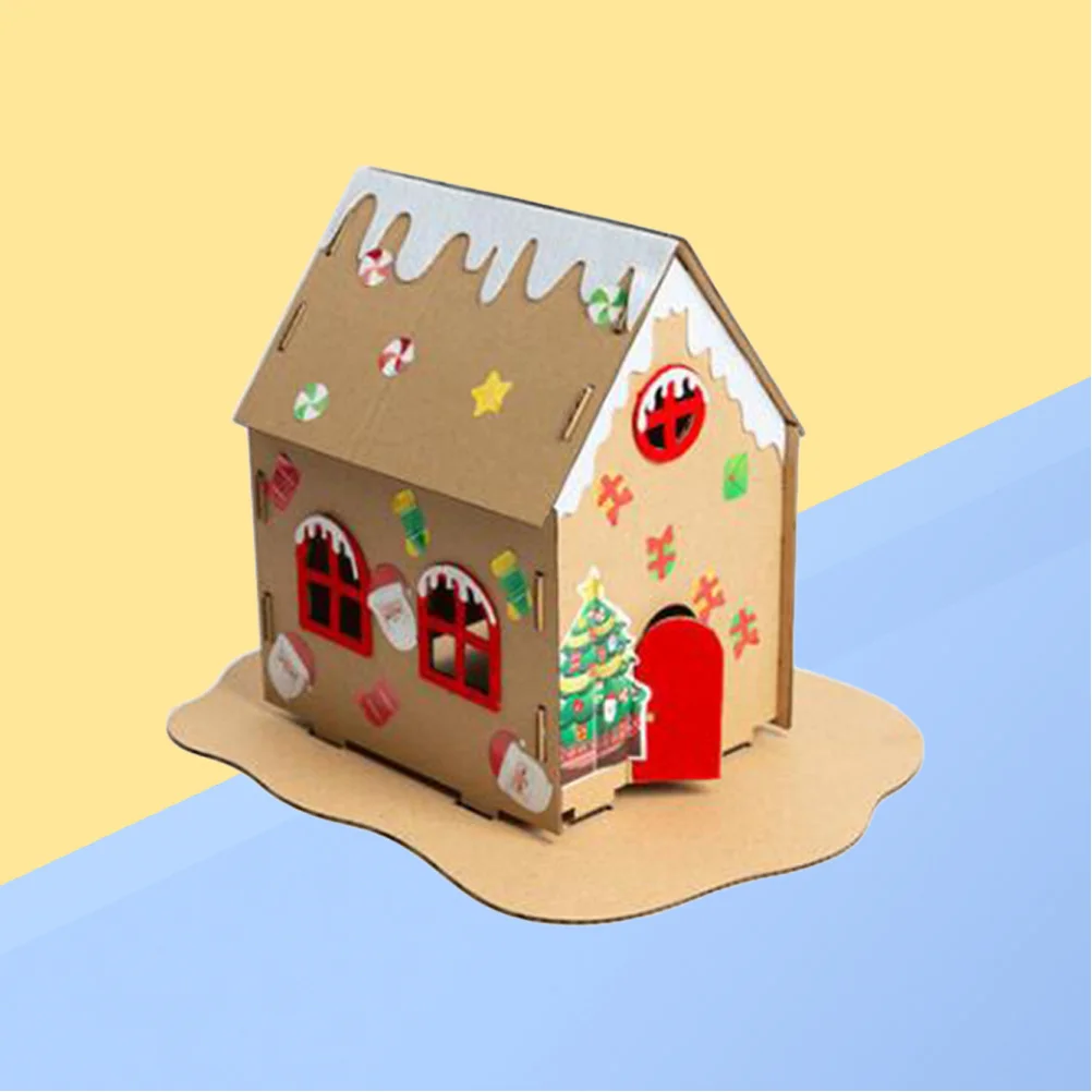 Casa de galletas de Navidad, Kit de casa de galletas Diy de 20x20x20cm, materiales gruesos, diseño de cabaña casera para niños, decoración luminosa