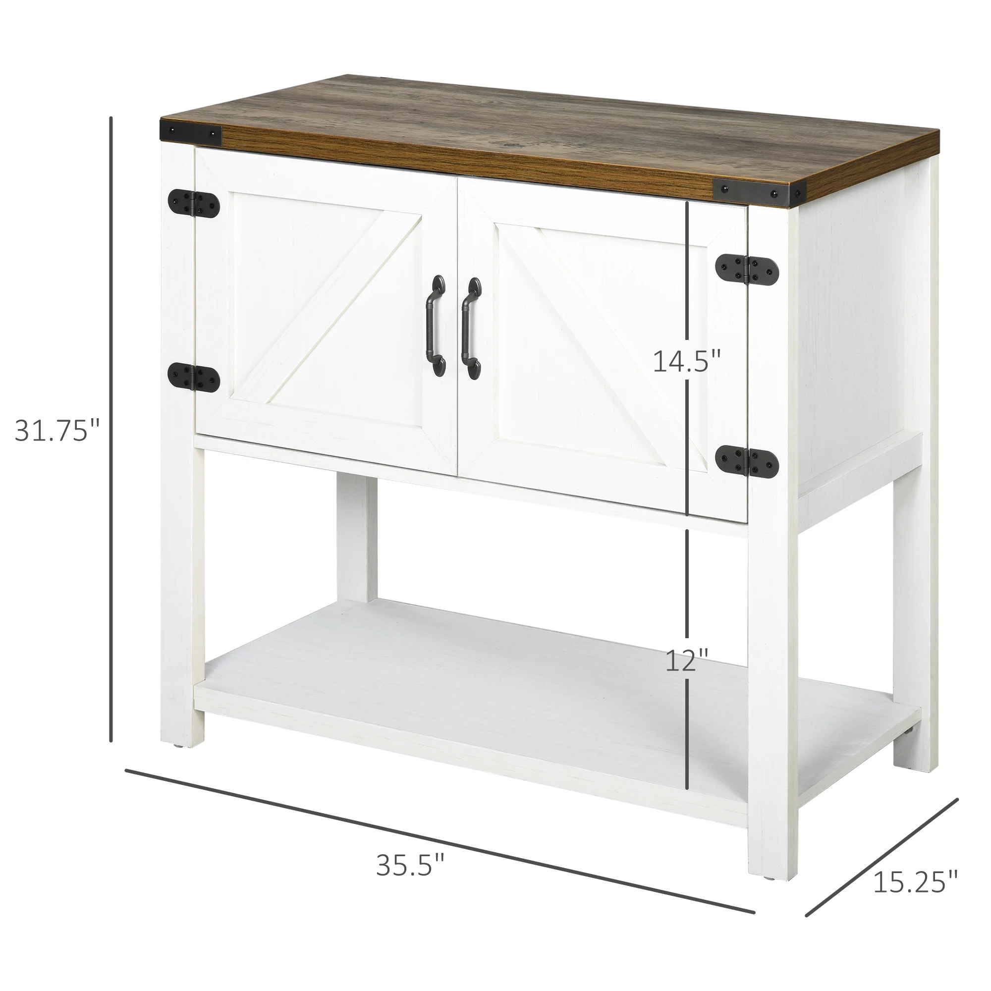 Multipurpose Corner Pantry W/Buffet Server Countertop Surface, Easy to Clean