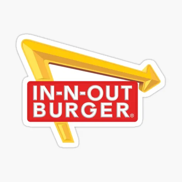 In N Out Burger  5PCS Stickers for Art Room Decor  Cartoon Home Luggage Background Window Decorations Wall Water Bottles Car