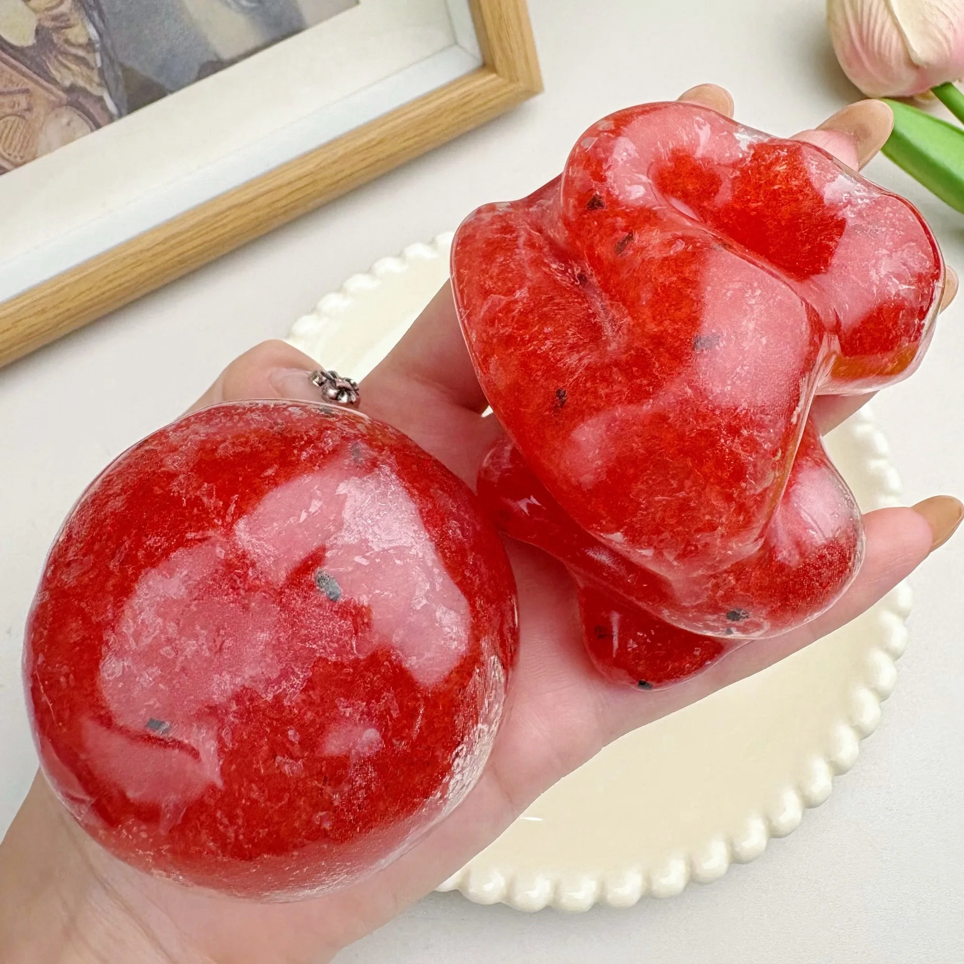 Handmade Kiwi Smoothie Ball with Vaseline Non-Rebound Decompression Toy Sound Simulation Artifacts Pinch Relief Stress Ball
