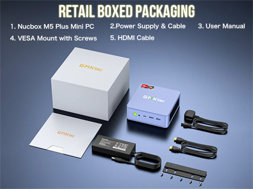 GMKtec M5 Plus AMD R7 5825U PC Mini 8-core 16-thread 16/32GB DDR4 512GB/1TB SSD Komputer Mini PC Win 11 Pro Mini Desktop PC