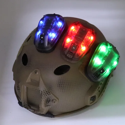 Imagen 2 del producto Luz táctica para casco, luz de señal de supervivencia, azul, verde, rojo, luz estroboscópica IR, resistente al agua, luz para casco deportivo al aire libre