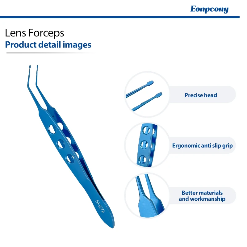 Lens Forceps Titanium Alloy Ophthalmic Micro Forceps Intraocular Lens Holding Manipulating Eye Surgical Instrument