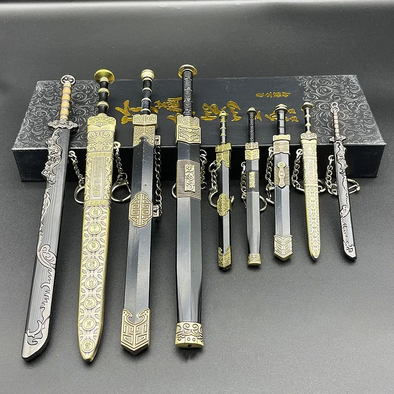 New Fake Sword Miniatures Retro Mini Knives Metal Prop Chinese Decoration For Home Bedroom Living Room Ornaments Accessories