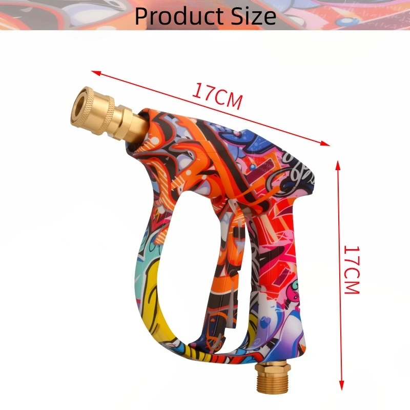 4350psi high-pressure water gun, beautiful graffiti painting, 1L foam spray gun, 1/4 quick nozzle set, rubber nozzle bracket