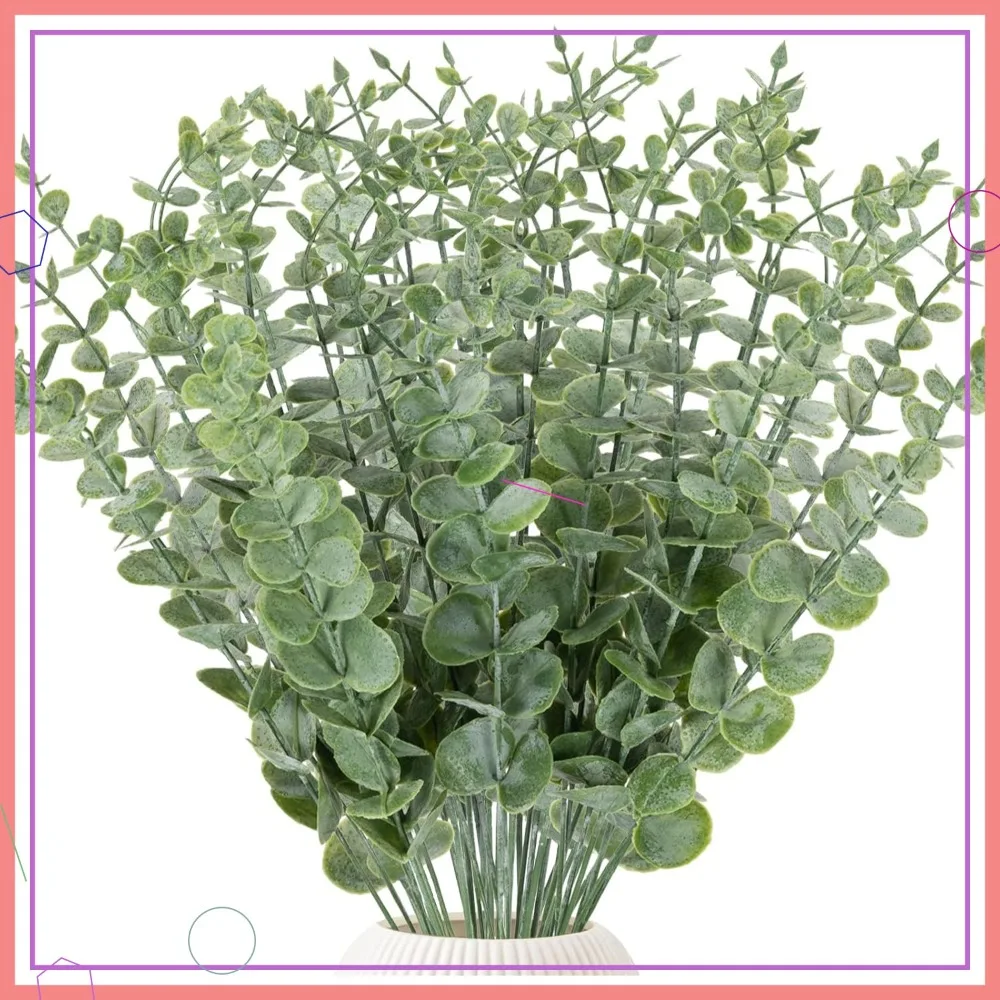38pcs Eucalyptus Stems Artificial Leaves Greenery Branches Fake Flowers for Wedding Centerpiece Spring Easter Farmhouse Decor