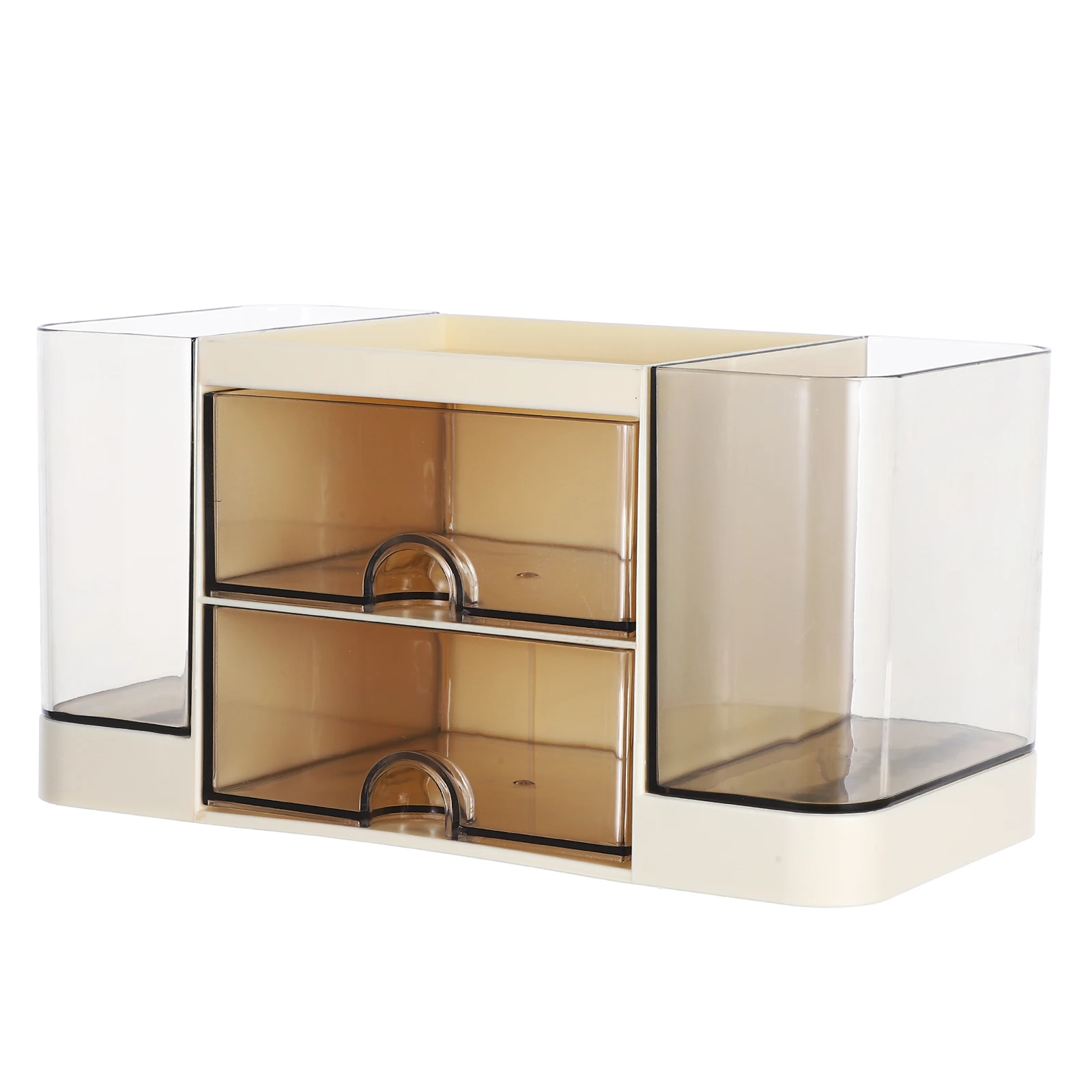 

Desk Organizer Storage Box with 2 Drawers for Stationery Skincare Large Capacity Multi Functional Office Supplies Mini