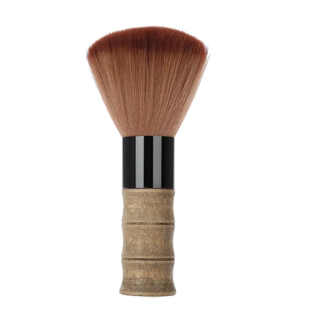 Soft Nylon Fiber Neck Duster Brush Wooden Handle Durable Hair Salon Brush Professional Barber Face Duster Salon Use