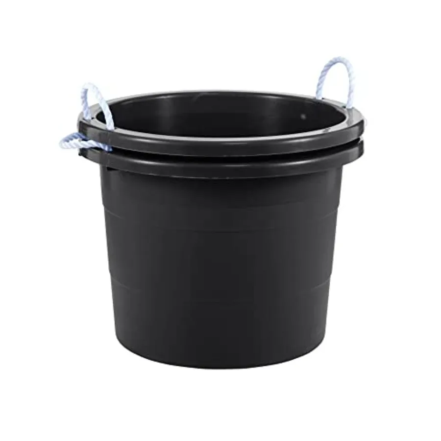 

19 Gallon Rope Handle Tub 2-Pack Heavy-Duty Organization and Easy-Access Storage Tub Multi-Purpose Made with Rugged Plastic