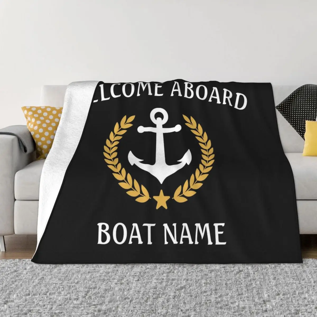 

Cartoon Anchor Plaid Blankets Sofa Cover Flannel Decoration Collage Portable Super Warm Throw Blankets for Bed Office Bedspread