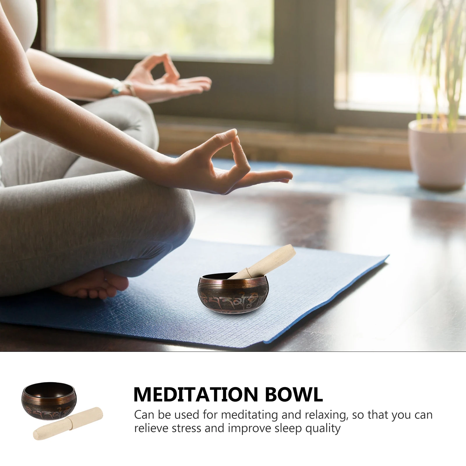 

Buddha Sound Bowl Yoga Singing Kit Nice Meditation Stick Decorative Copper Daily