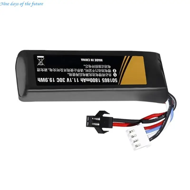 Battery 11.1V 3S 1800mAh 30C 501865 LIPO Rechargeable Polymers Lithiums Battery E65A view 2
