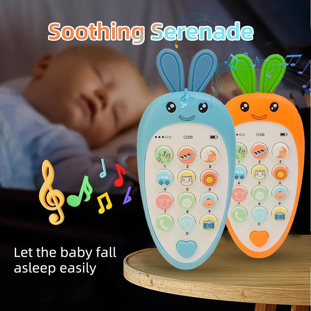 Baby Telephone Educational Toys Simulation Music Telephone Sleeping Comfort Toys Can Bite Early Childhood Education Toy Gifts