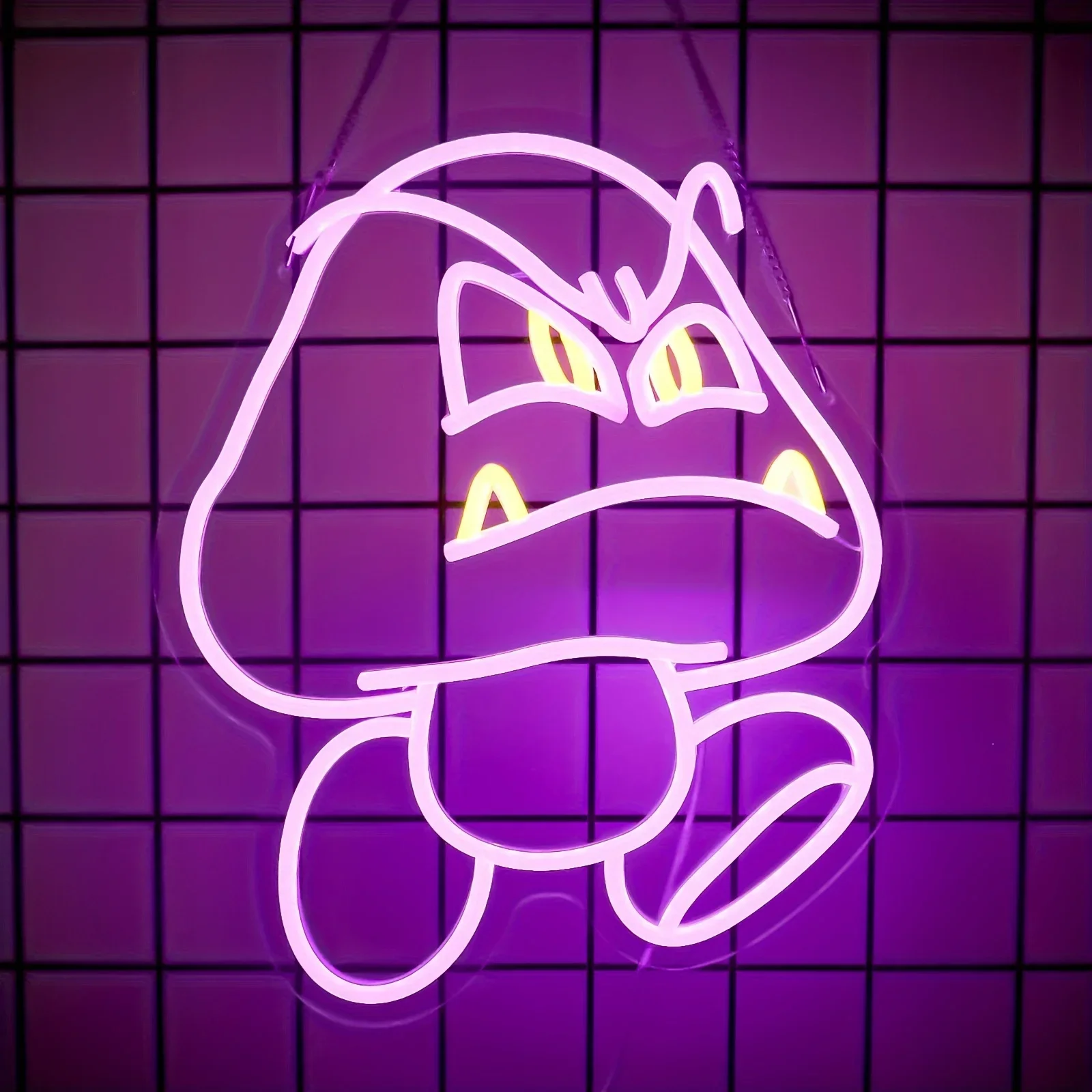 Goomba Neon Sign-Eye-Catching LED Wall Art-Perfect for Gamers Bedroom, Gaming Clubs, and Festive Events