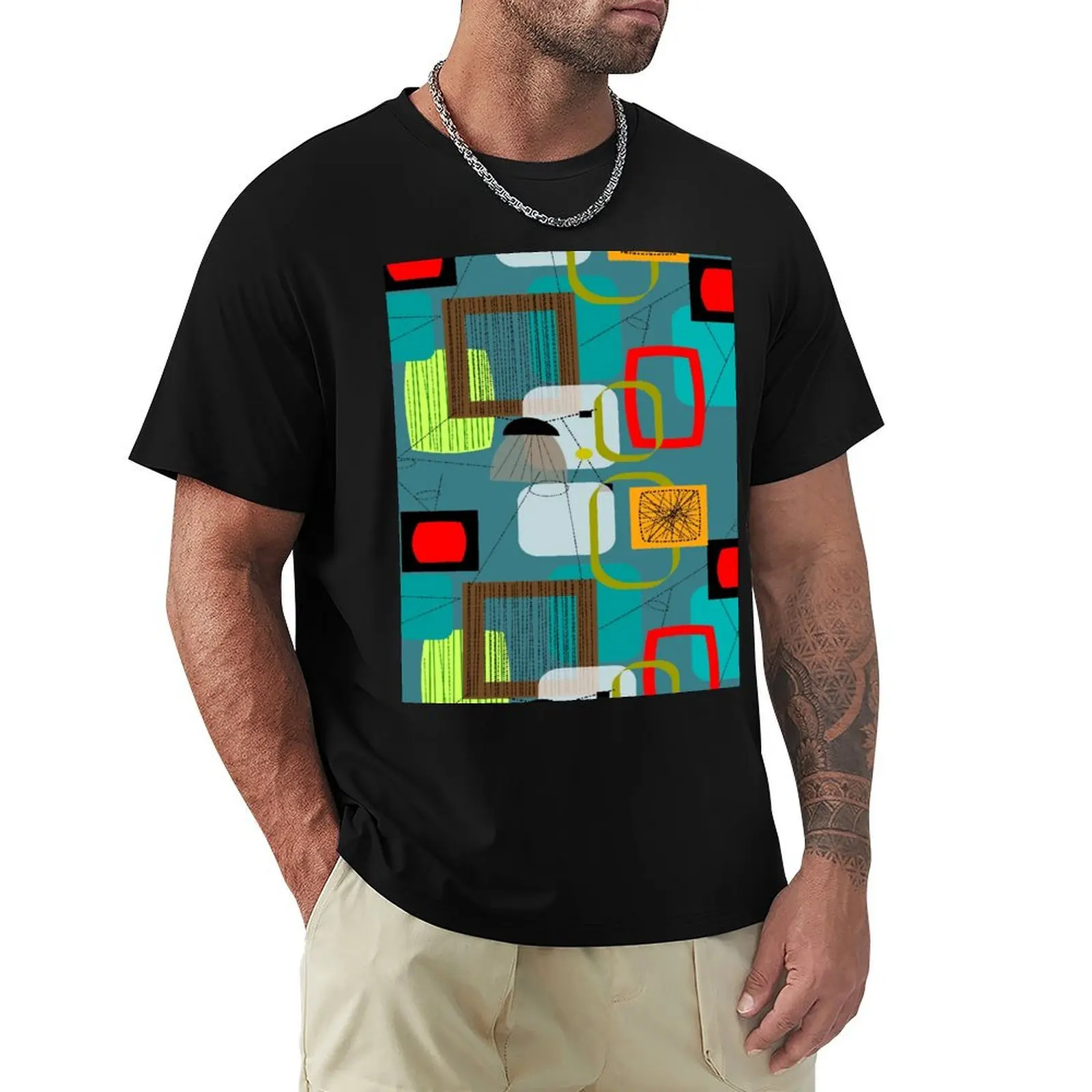 Mid-Century Modern Abstract Art III T-Shirt shirts graphic tees luxury clothing labubu men clothing