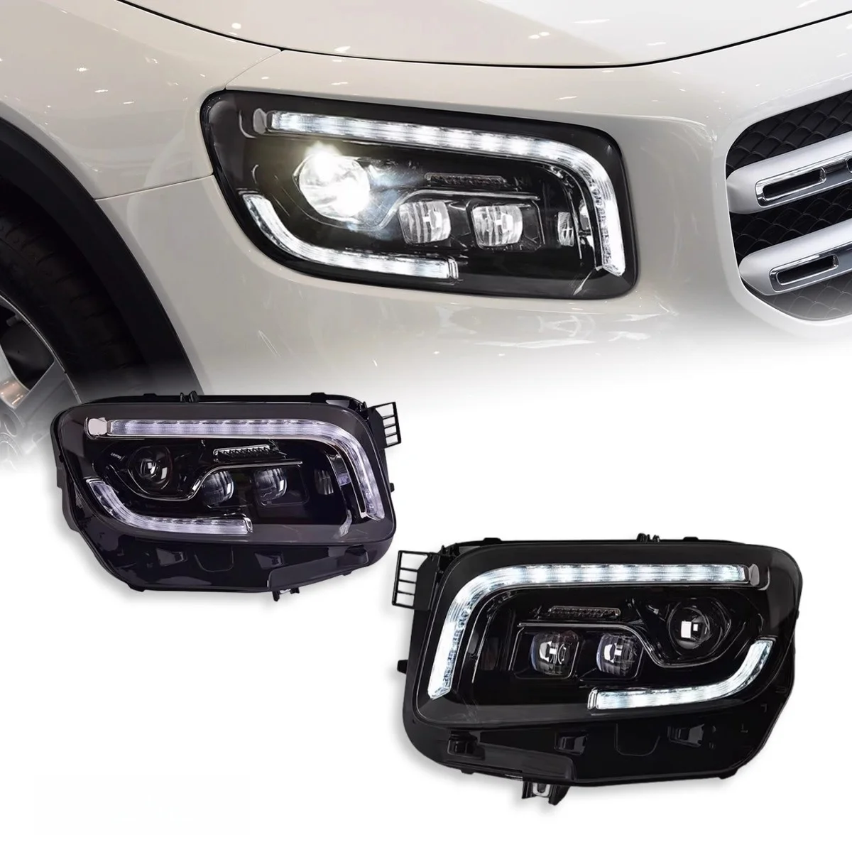 

LED Headlights for Mercedes Benz GLB Headlights Assembly with LED Lens Headlight DRL Sequential Turn Signals 2020 to 2025