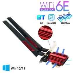 30000 MBit/s wifi6e Intel Ax210 Bluetooth 5,3 Placa Wifi Dualband 2,4g/5GHz 802,11 Ax/AC PCI Express Adaptador de Rede Sem Fio PC