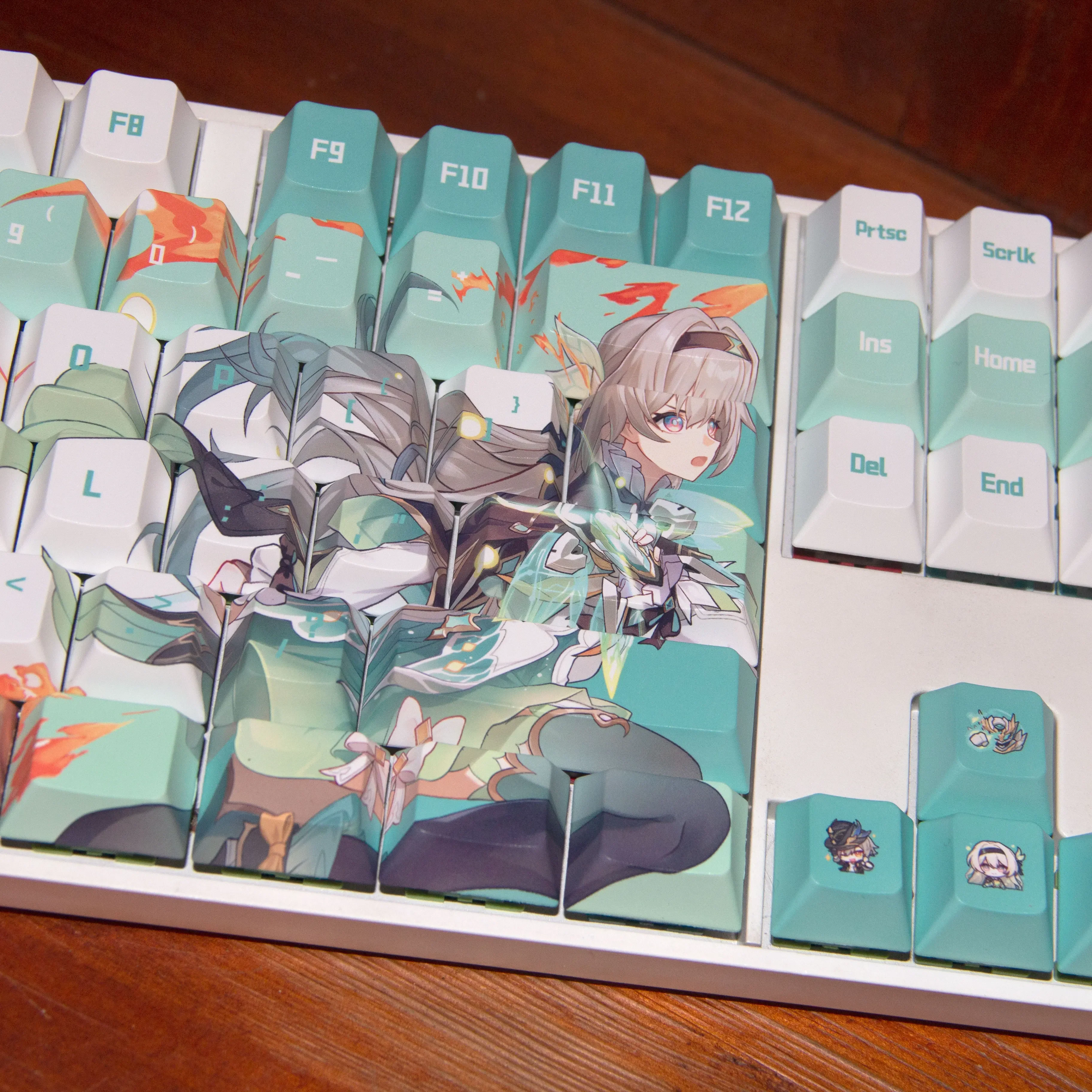 Firefly keycaps คีย์บอร์ด keycap PBT ห้าด้านความร้อนระเหิดโปร่งใสด้านข้างแกะสลักโรงงานเดิมแกะสลัก