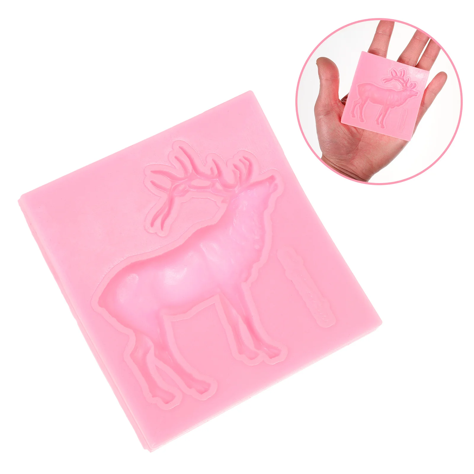 

Christmas Deer Silicone Cake Mold Pink Flexible Non-Stick Environmental Friendly Baking Tool Fondant Chocolate Candy