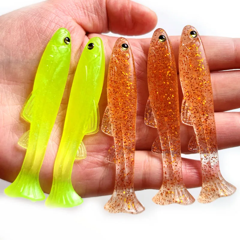 Water Sniper 8Pcs Silicone Lure 75mm 6.2g T Tail Shad Fish Bait For Bass Fishing Swimbait Wobbler Carp Artificial Soft Baits