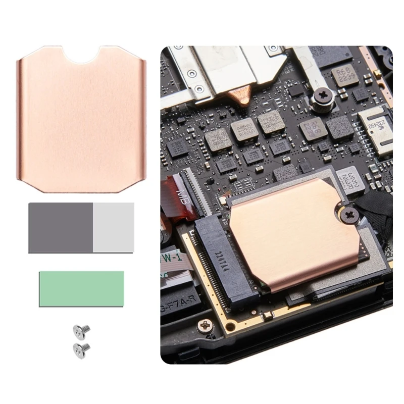 Copper Cooling Pad Kit M2 NVME SSD Heat Sink for SteamDeck Game M2 2230 Solid Disk Bronze Cooler Pad 