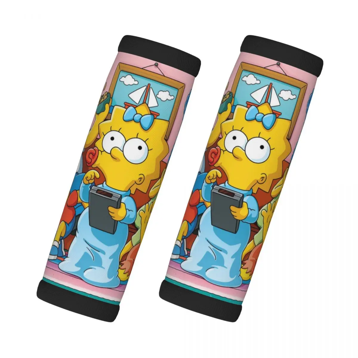 

Custom The Simpsons Cartoon Luggage Handles Wrap Grips 2 Pcs Handle Grip For Travel Bag Luggage Suitcase Airplane Comfortable