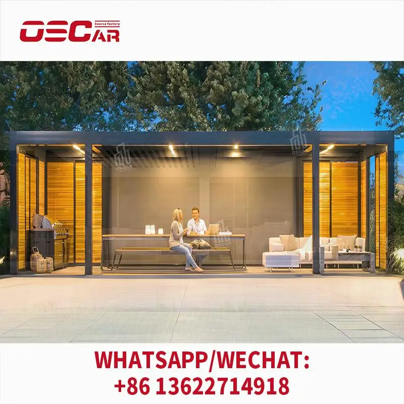 

Алюминиевая пергола с поликарбонатной крышей 4X4, наружная теневая конструкция для сада, патио, беседки на заднем дворе