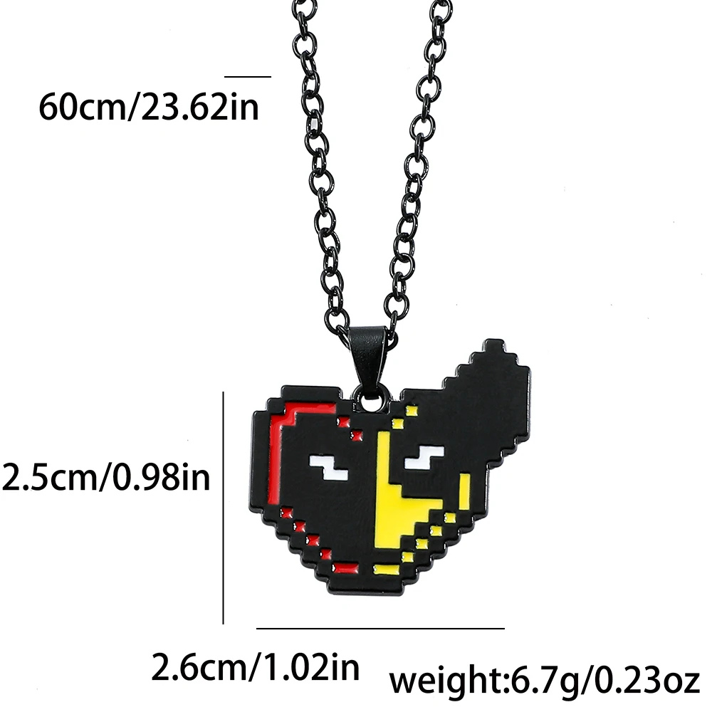 Marvel Superhero Deadpool & Wolverine Necklace Heart Matching Pendant Necklace for Women Men Cosplay Jewelry Gifts