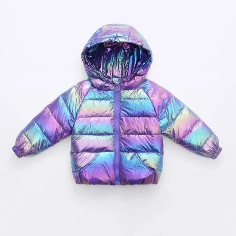 

Down Jacket for Girls Children's Lightweight Hooded Boys Colorful Baby Kids Coats Waterproof Oilproof Outerwear play in the park