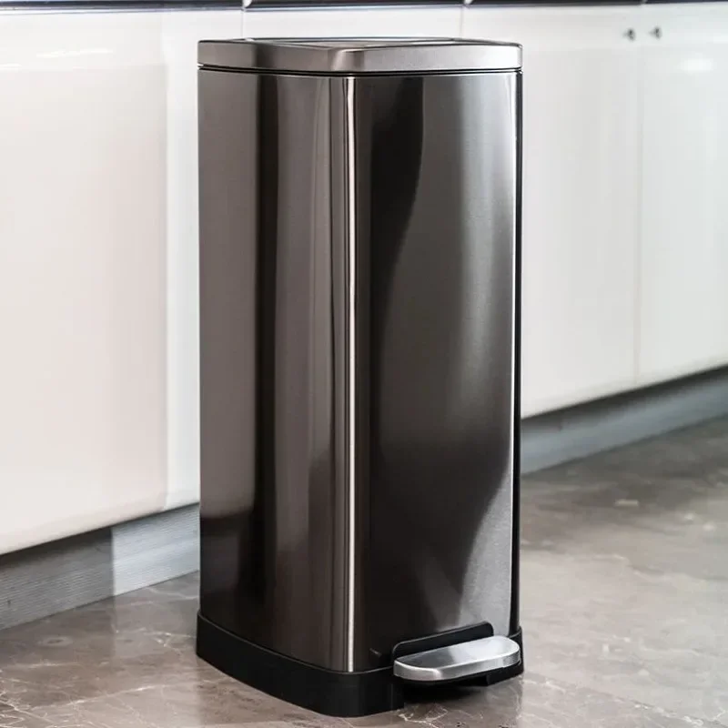 

Recycling Pedal Waste Bins Stainless Steel Food Waste Trash Can Separate Transfer Trash Bin Luxury Toilet Wastebasket Bathroom