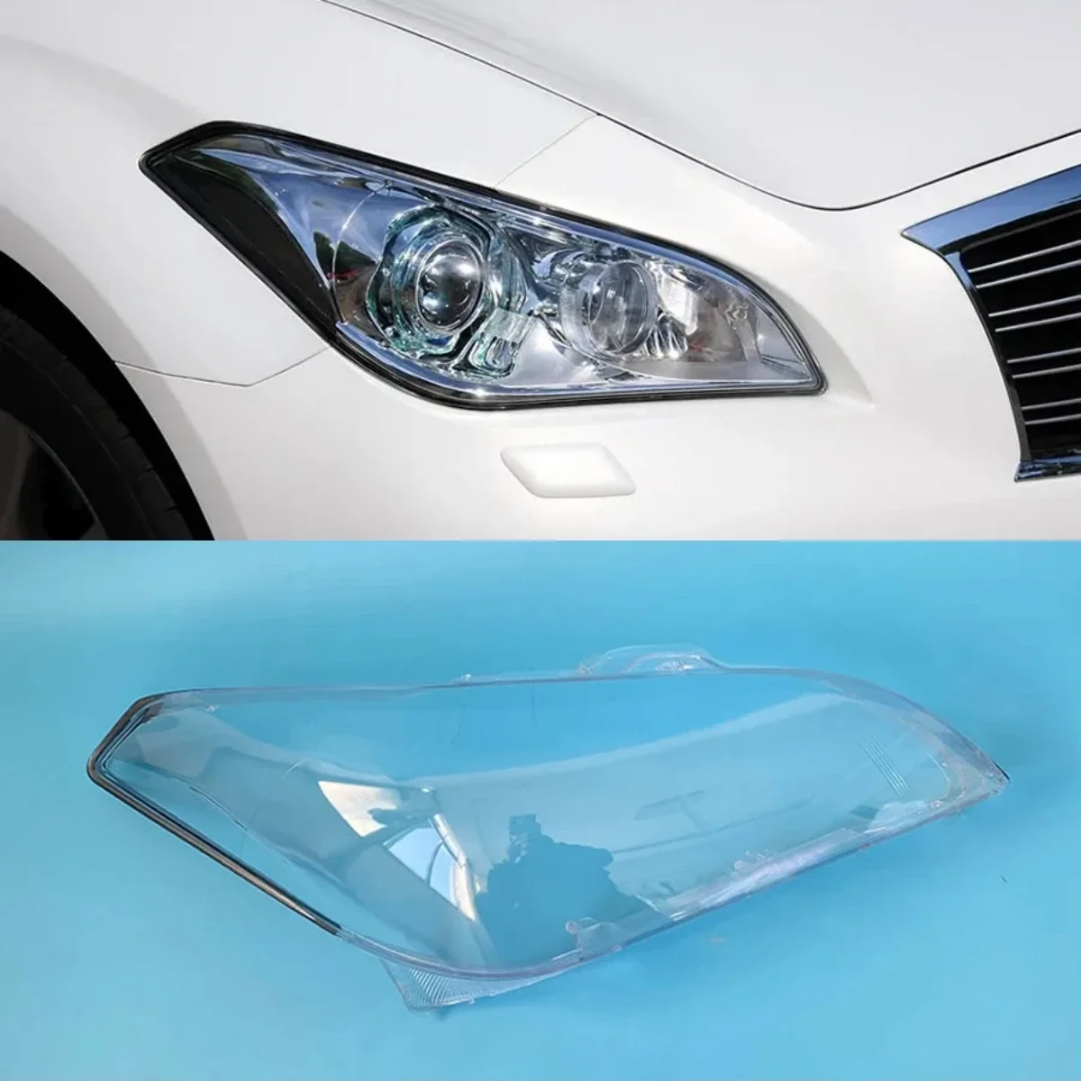 

For Infiniti Q70 Headlights Cover Transparent Headlamp Shell Lamp Shade Lens Replace Original Lampshade Plexiglass 2013 2014