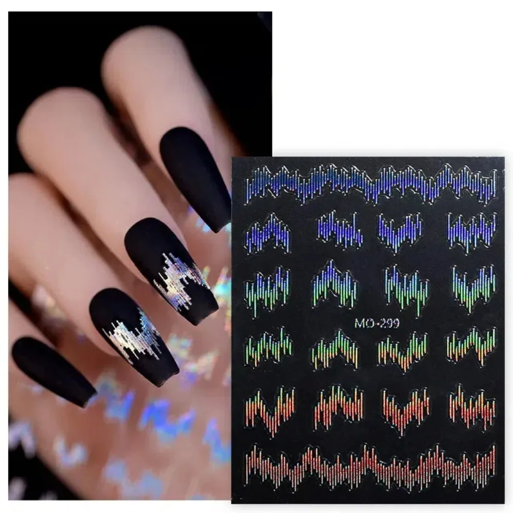 

3D Laser Nail Stickers Nail Art Decorations Gold/Sliver Reflective Nail Art Decals Highlight Nail Supplies