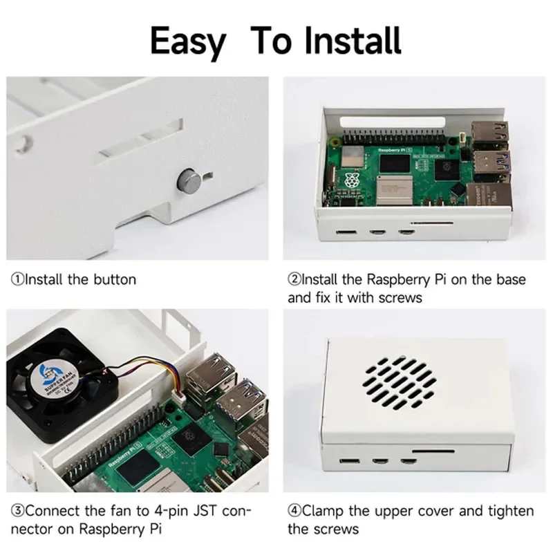 Raspberry Pi 5 carcasa de Metal con ventilador de refrigeración PWM