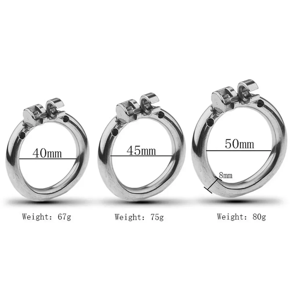 45-55MM Stainless Steel Male Chastity Cage BDSM  Mini Penis Cage Cock Ring with Flat Lock Urethral for Men  Sissy Slave Sex Toy