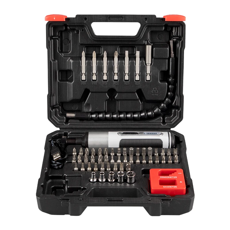 59 Piece china professional Cordless  Screwdriver Tools Sets box battery tool set bit screwdriver